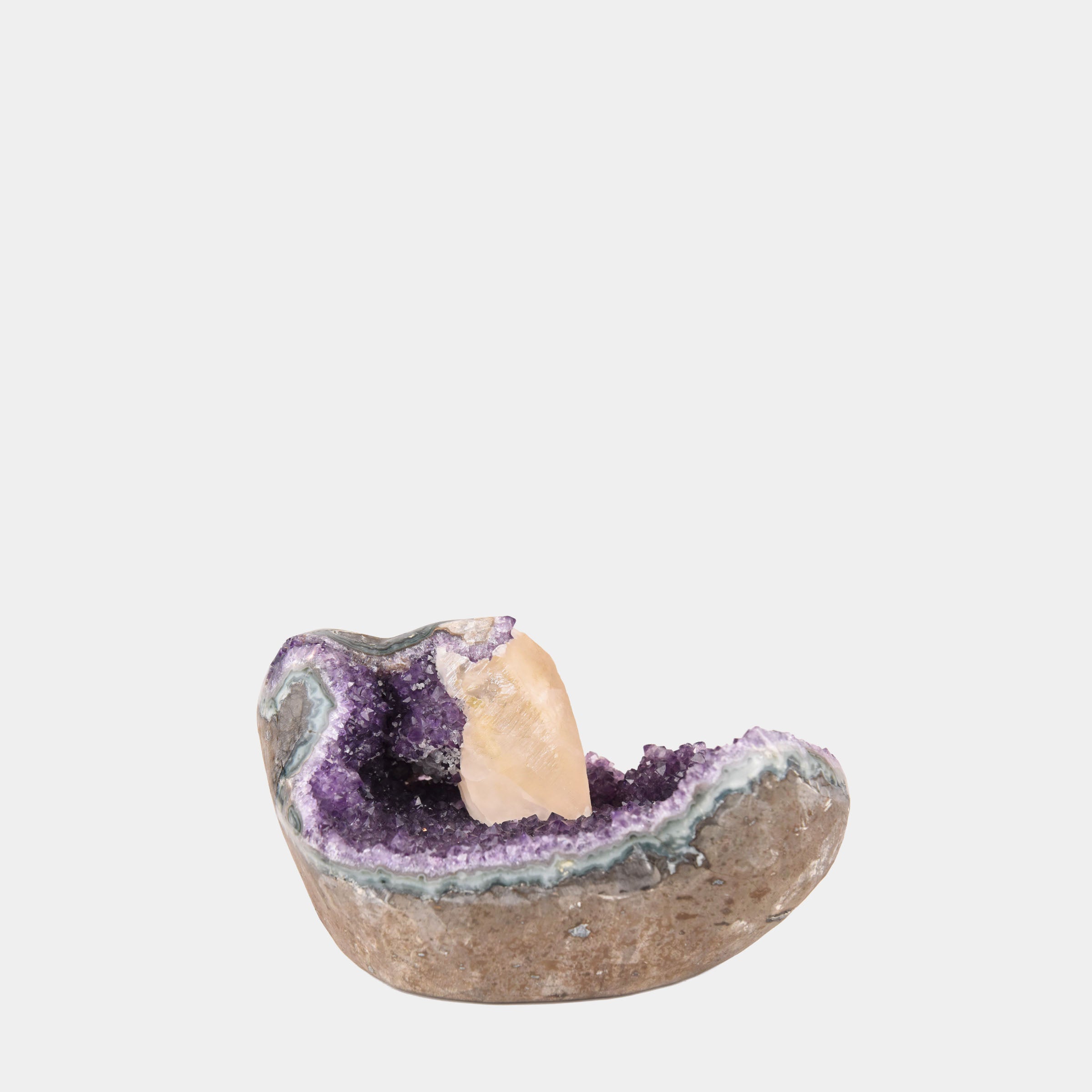 Amethyst Geode with Calcite