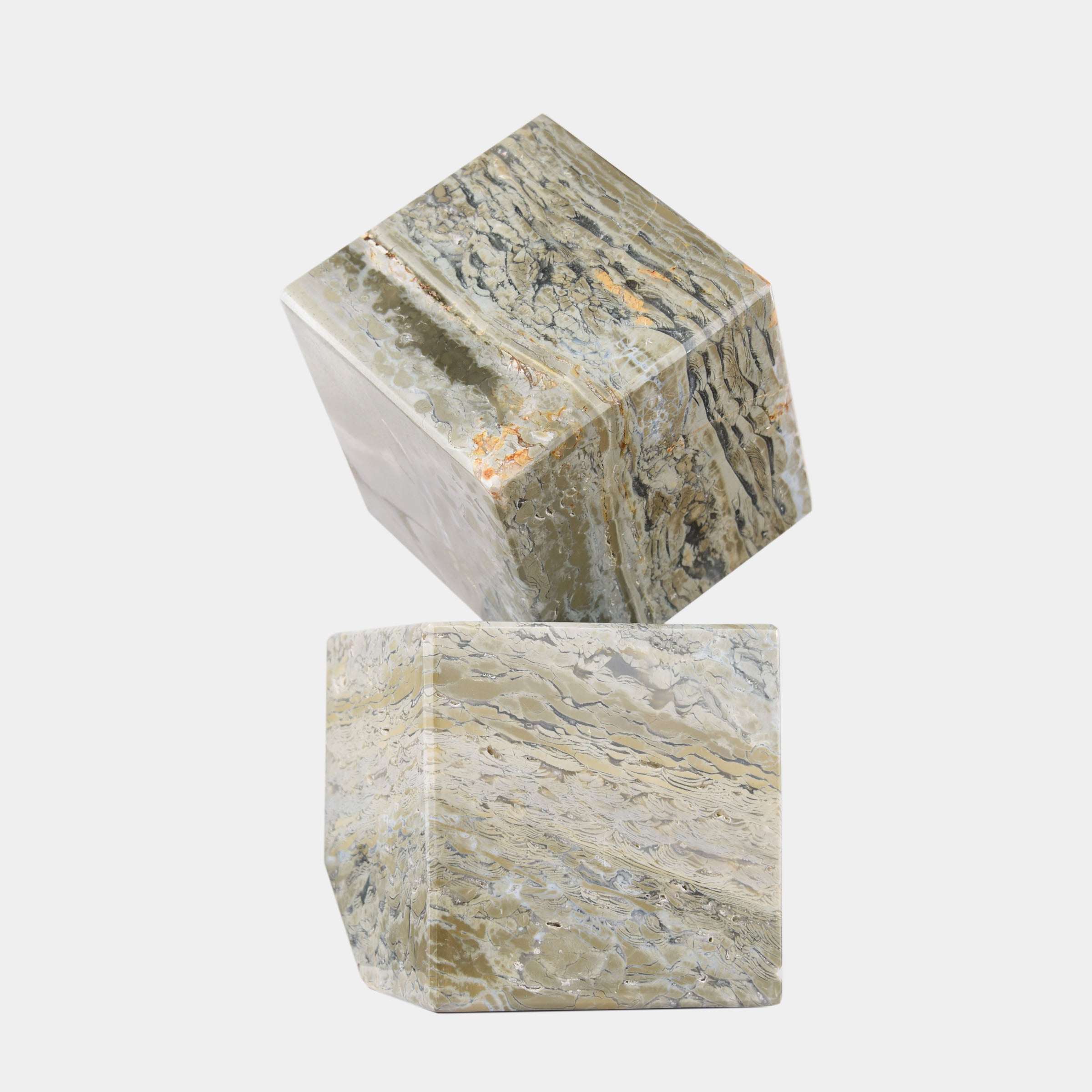 Colossal Olive Jasper Cube Set