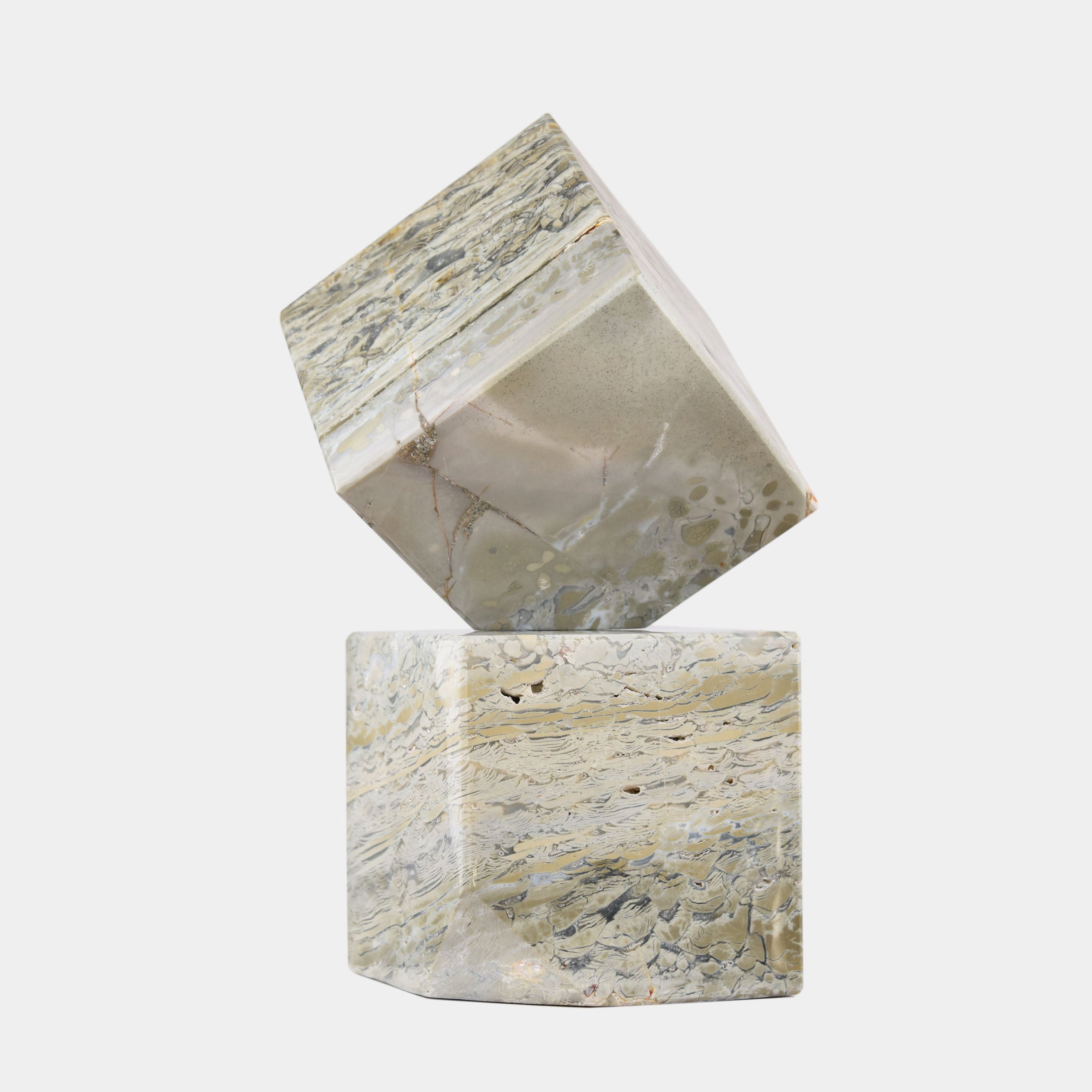 Colossal Olive Jasper Cube Set