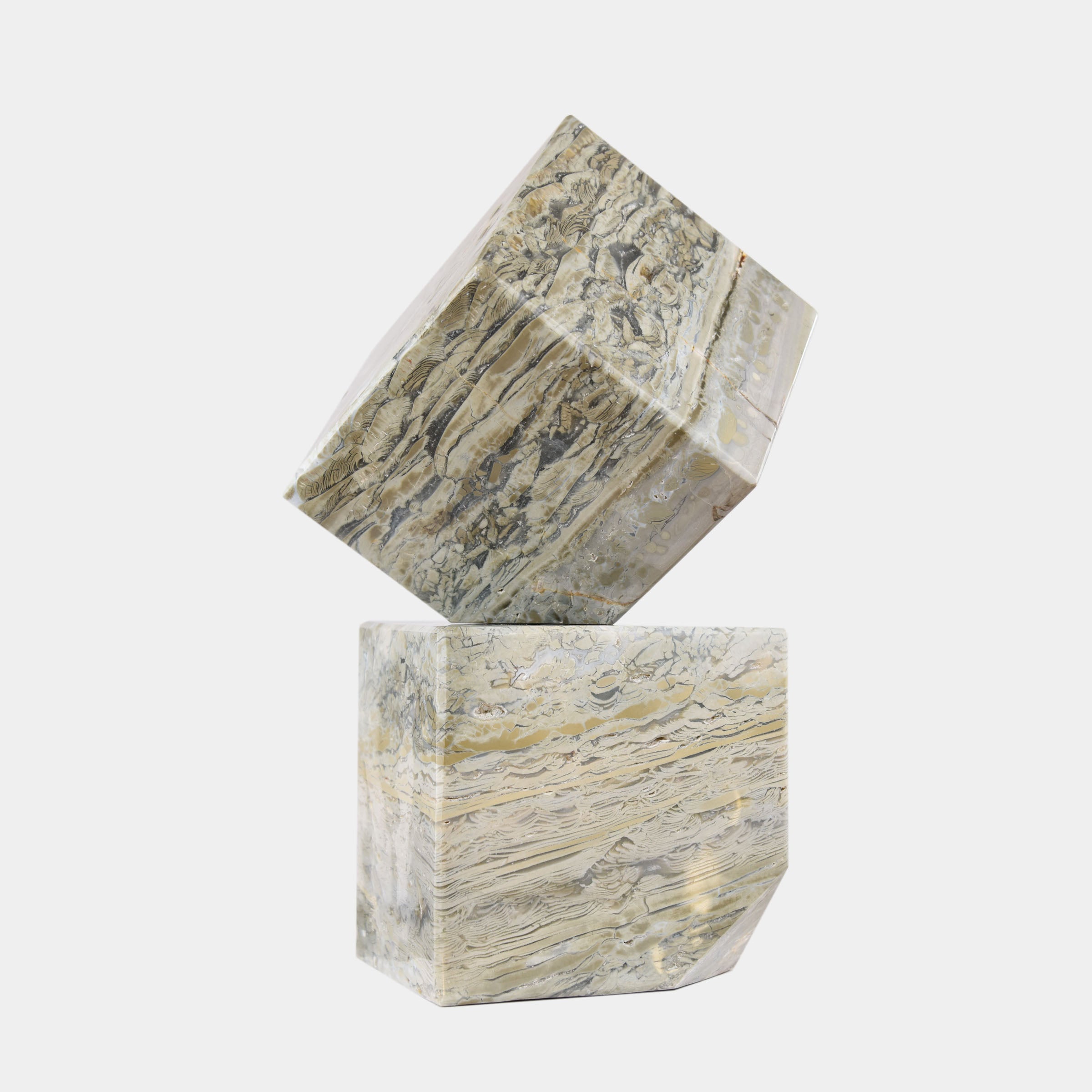 Colossal Olive Jasper Cube Set