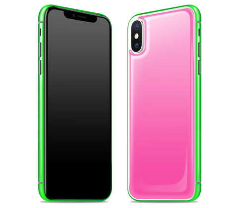 Cotton Candy / Neon Green <br>iPhone X - Glow Gel Combo