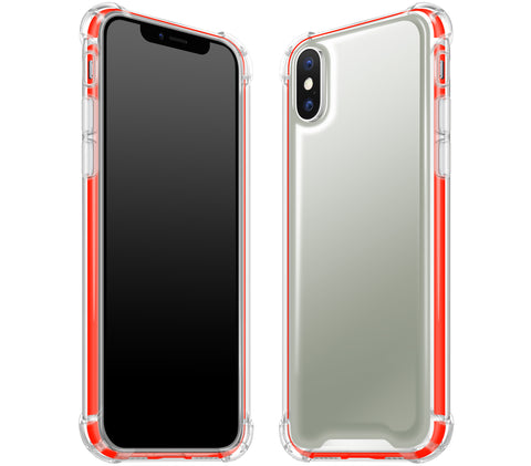 Steel Ash / Neon Red <br>iPhone X - Glow Gel case combo