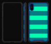 Nautical Striped / Neon Pink <br>iPhone X - Glow Gel case combo