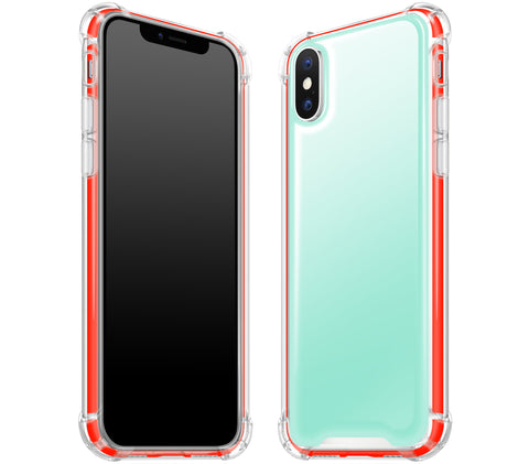Mint / Neon Red <br>iPhone X - Glow Gel case combo