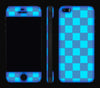 Pink Checkered / Teal <br>iPhone 5s - Glow Gel Combo