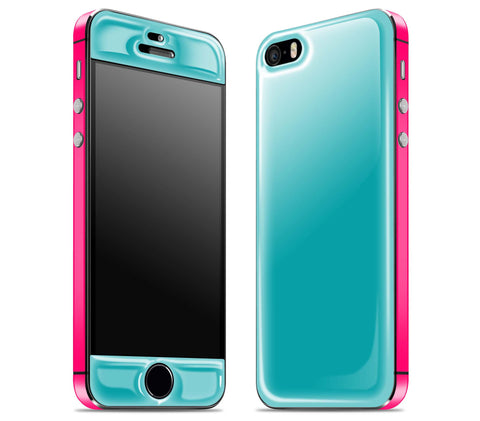 Teal / Neon Pink <br>iPhone 5s - Glow Gel Combo