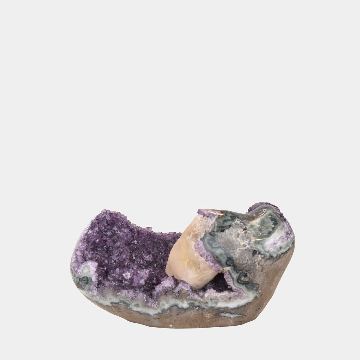 Amethyst Geode with Calcite
