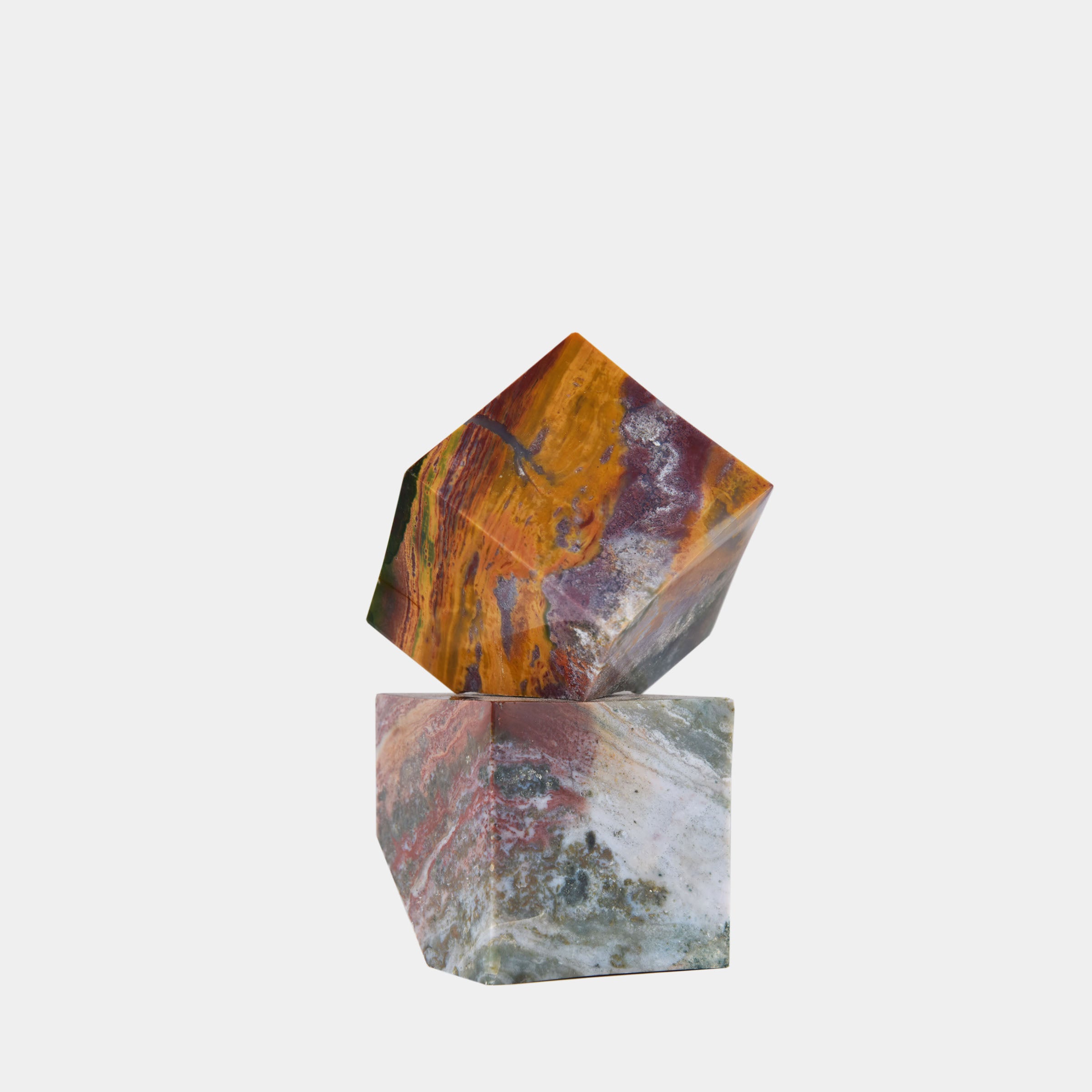 Rosso Aurum Marble Cube Set