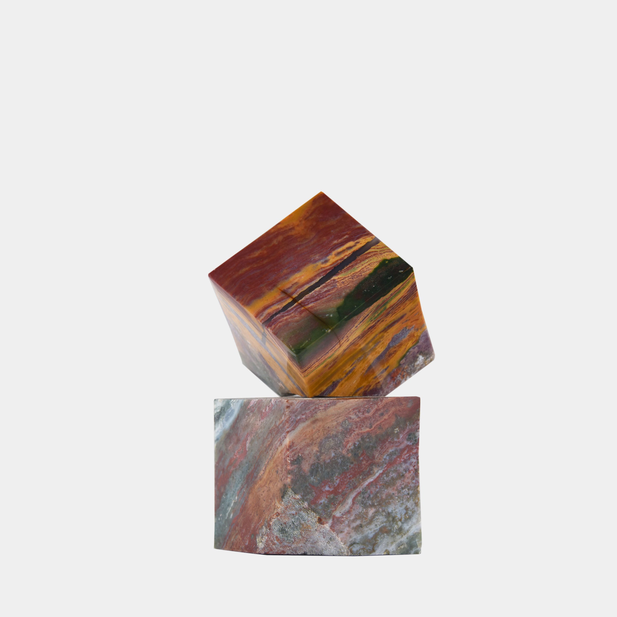 Rosso Aurum Marble Cube Set