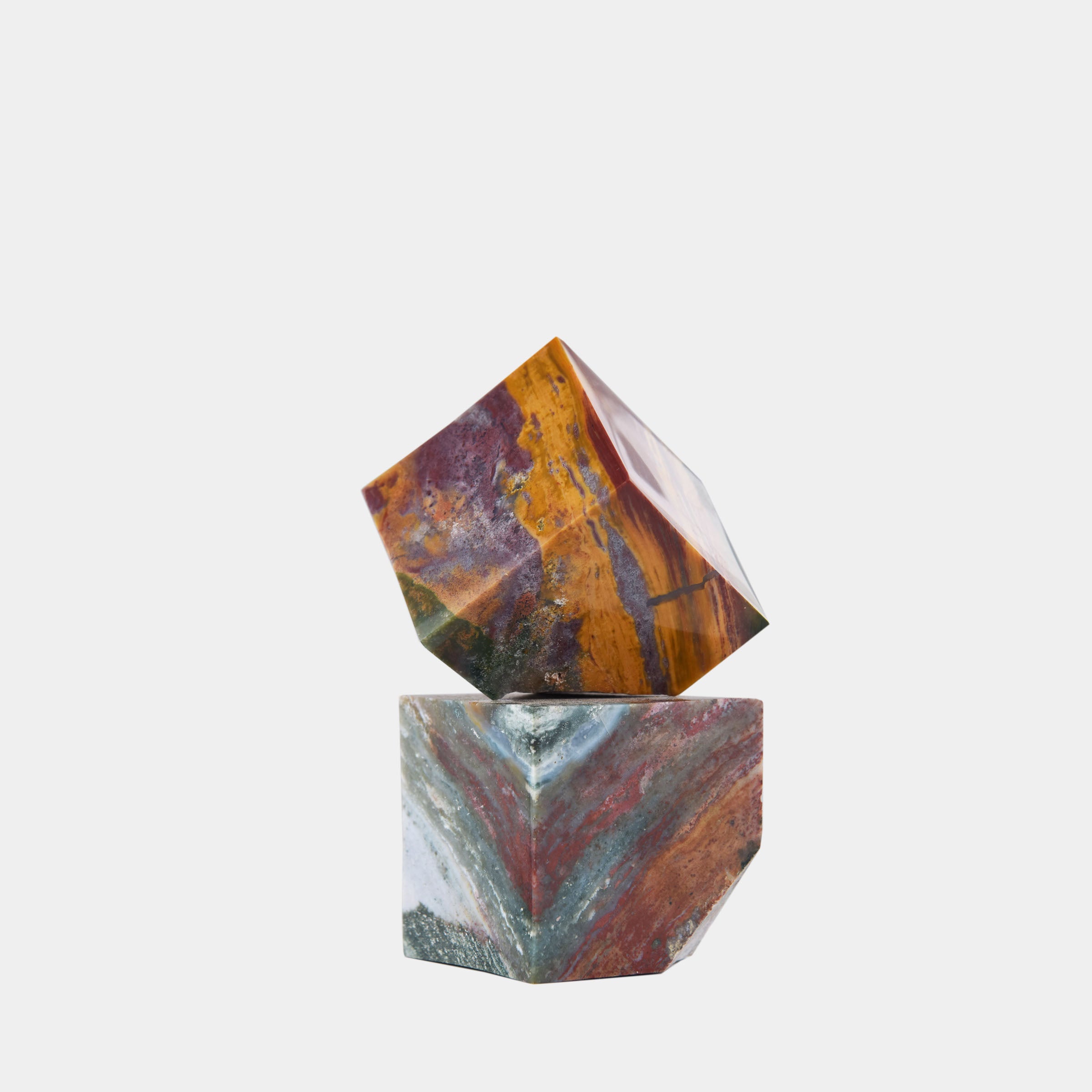 Rosso Aurum Marble Cube Set
