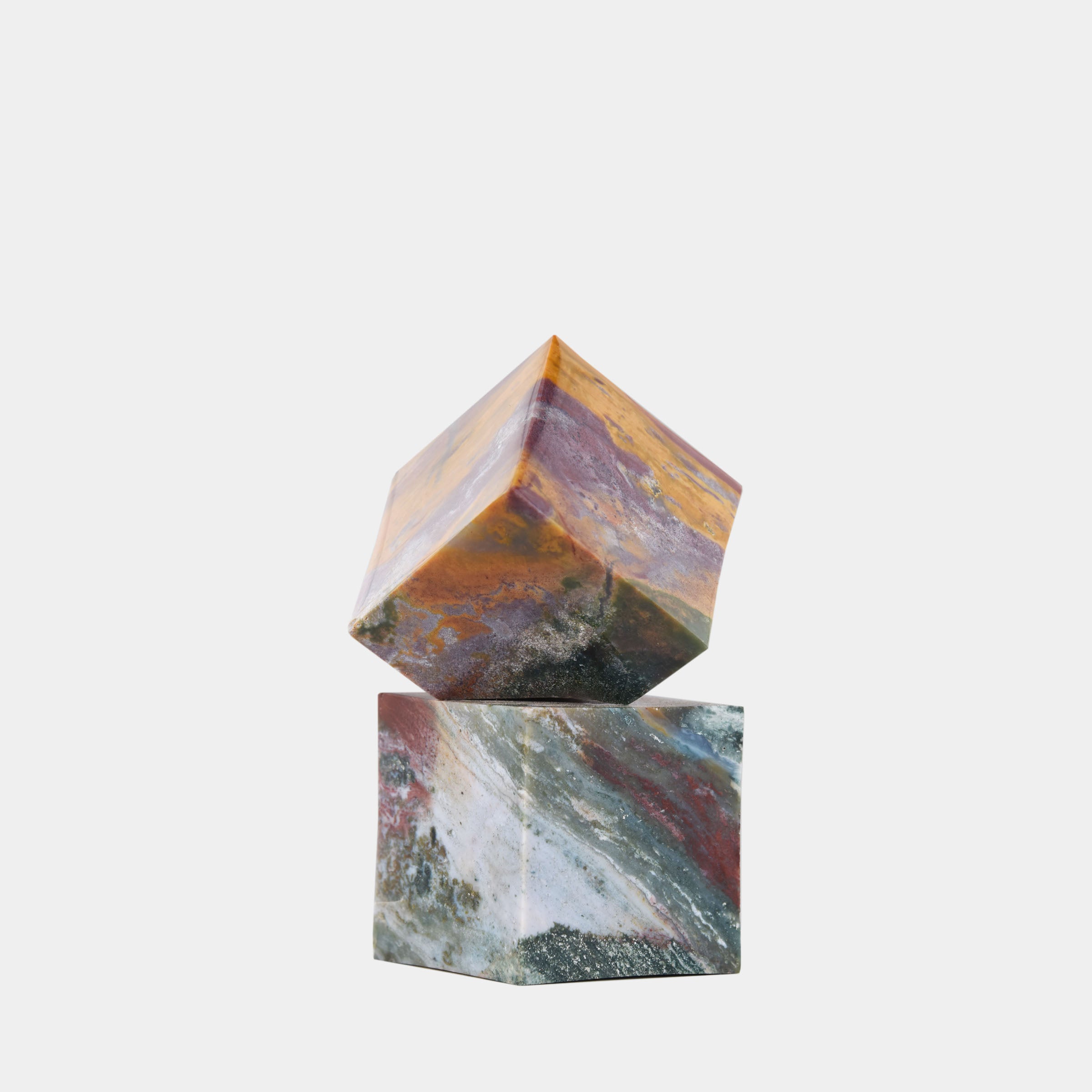 Rosso Aurum Marble Cube Set