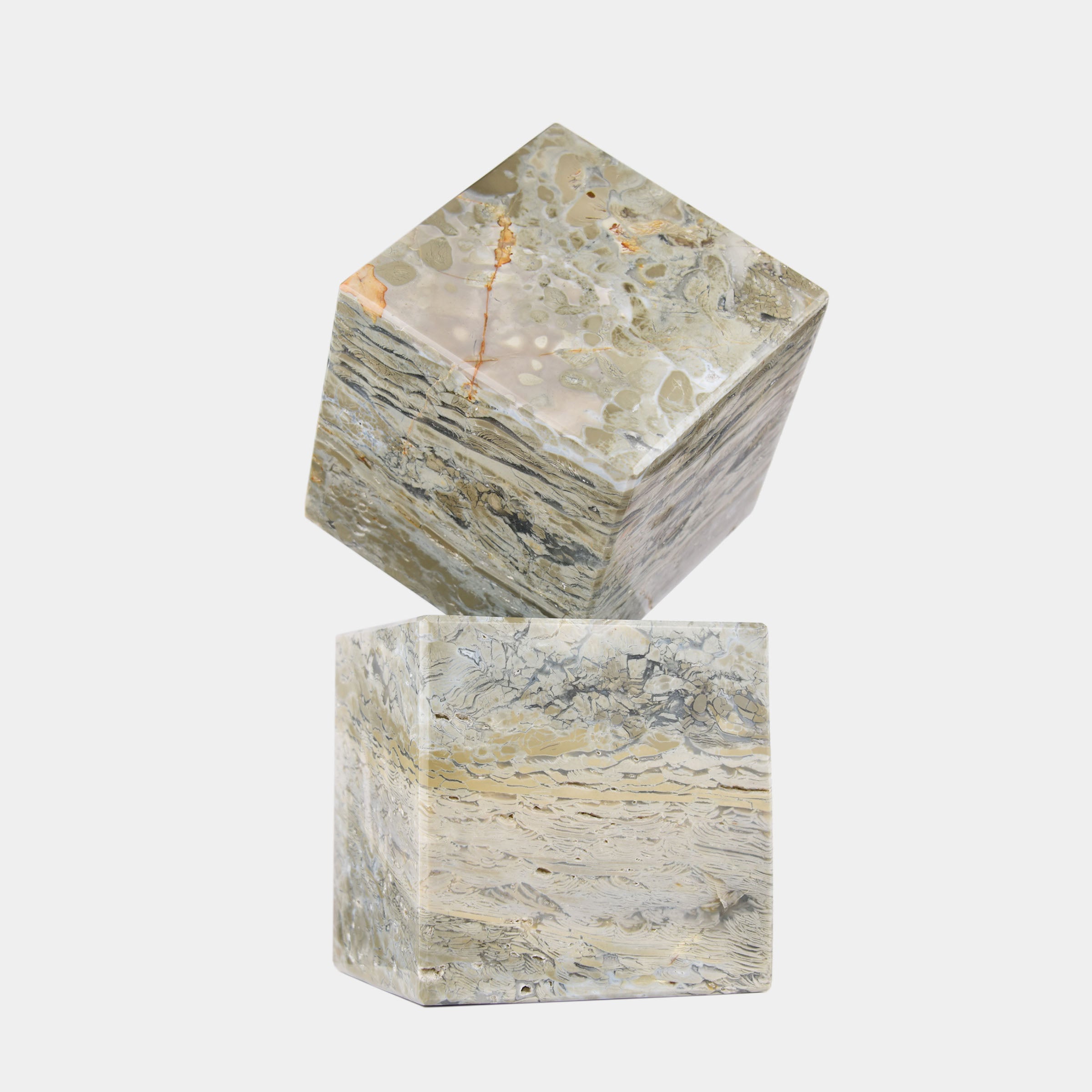 Olive Marble Cube Set - Large