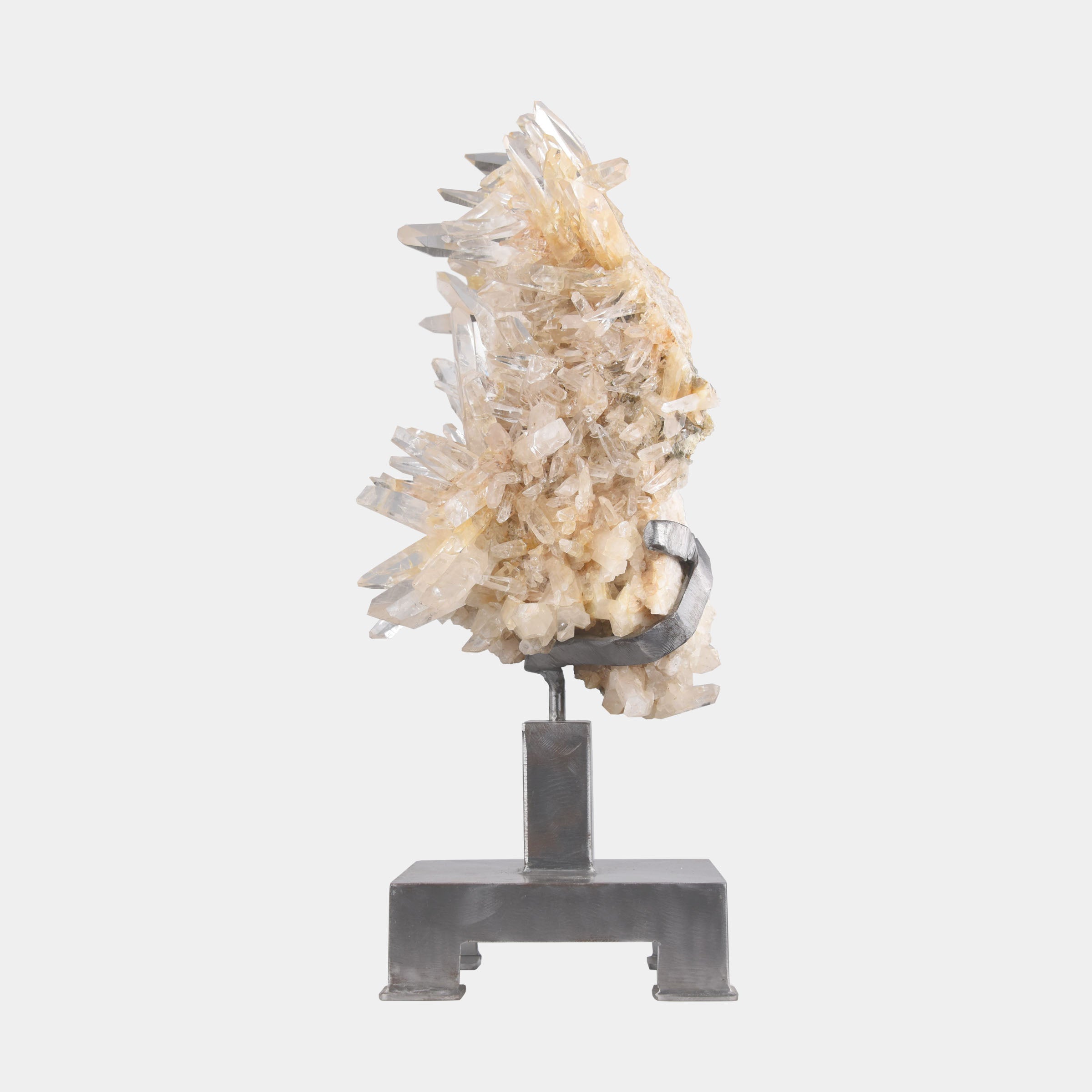 Large Colombian Quartz with Custom Steel Stand