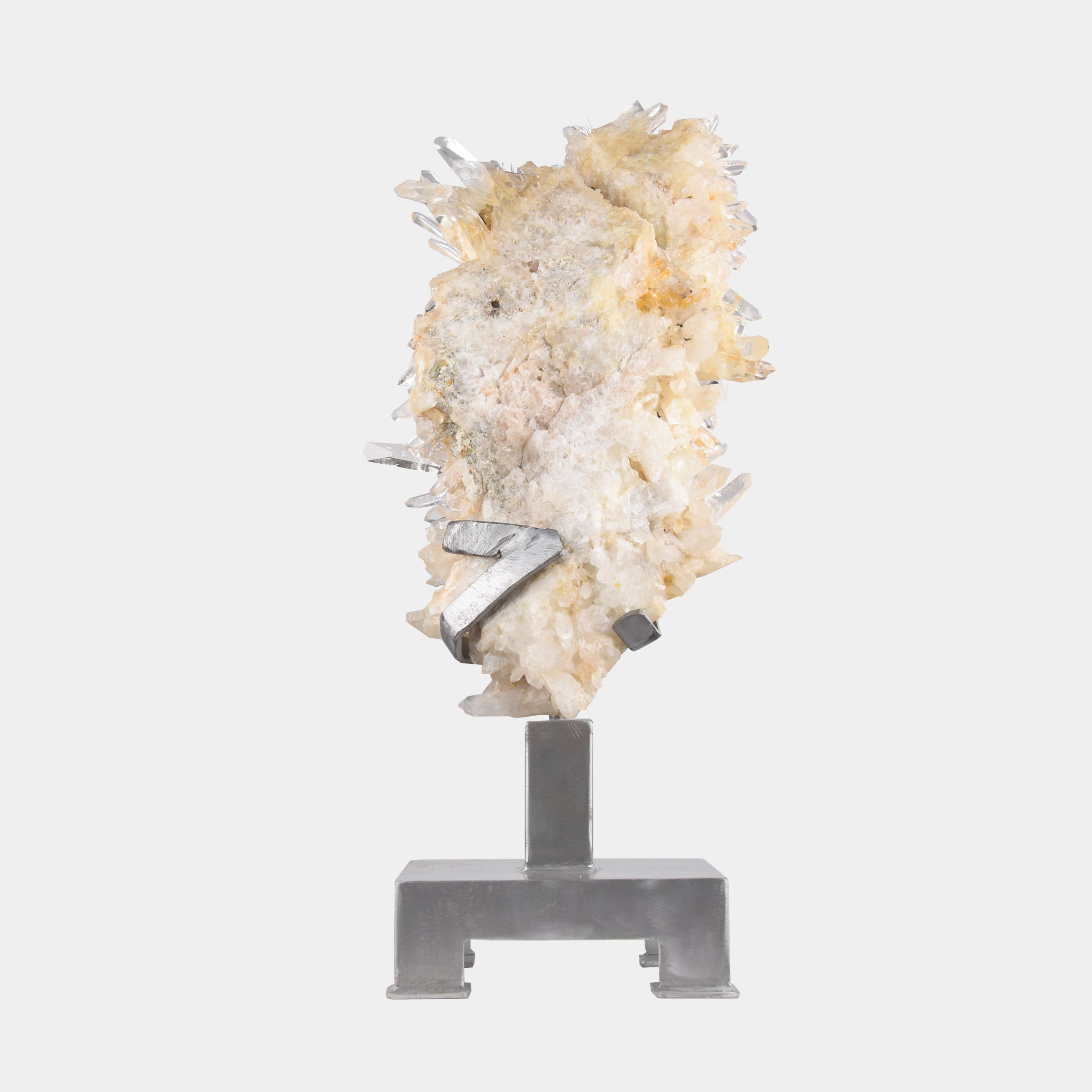 Large Colombian Quartz with Custom Steel Stand