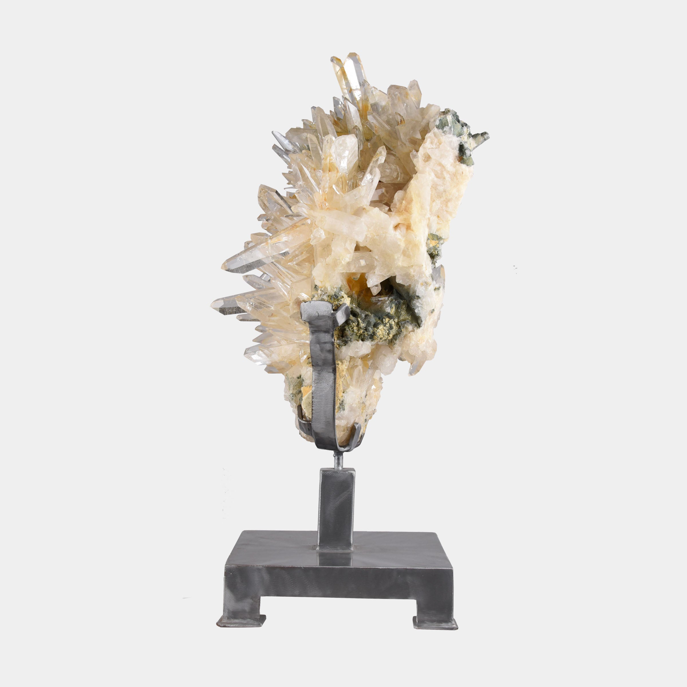 Large Colombian Quartz with Custom Steel Stand
