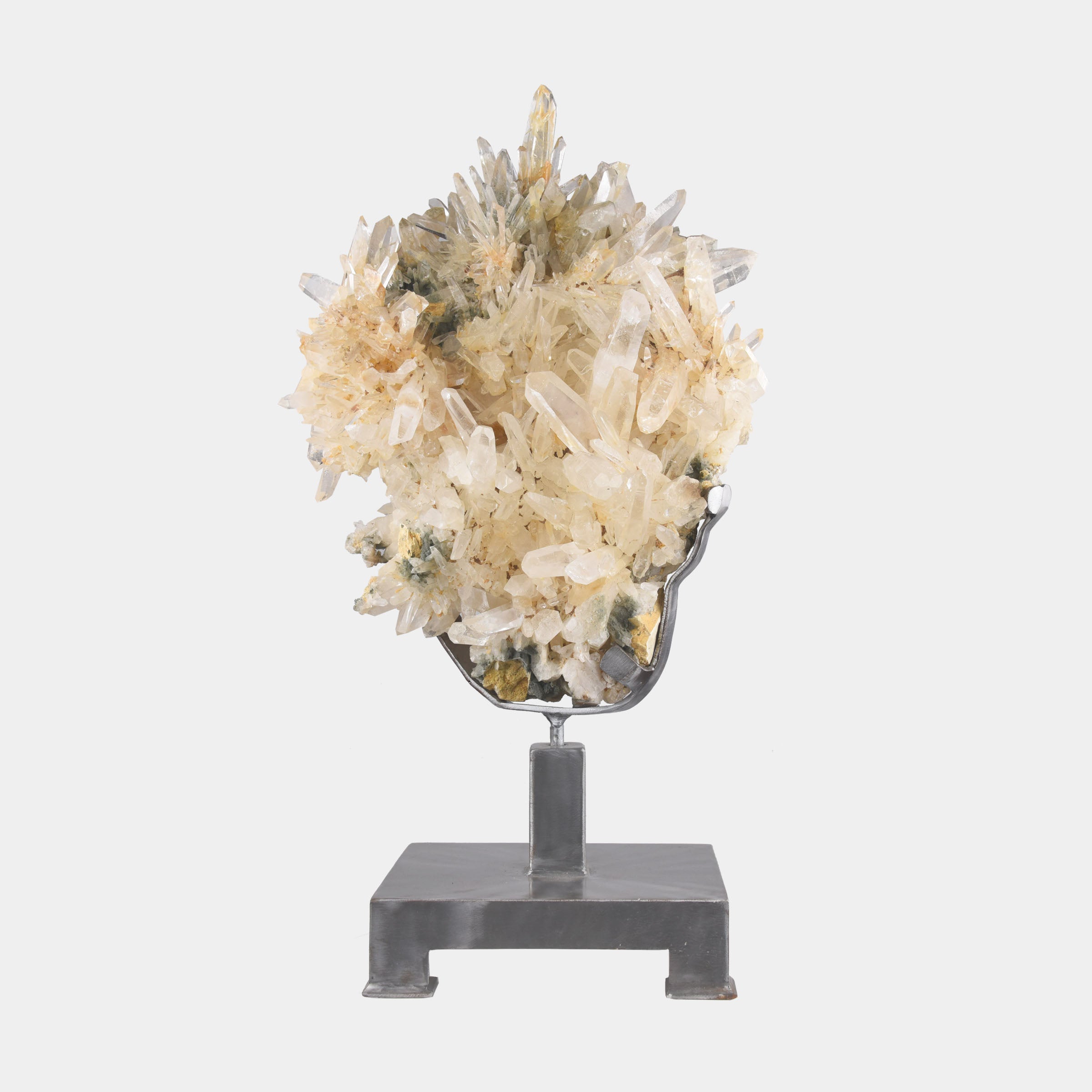 Large Colombian Quartz with Custom Steel Stand