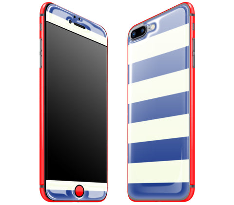 Nautical Striped / Neon Red <br>iPhone 7/8 PLUS - Glow Gel Combo