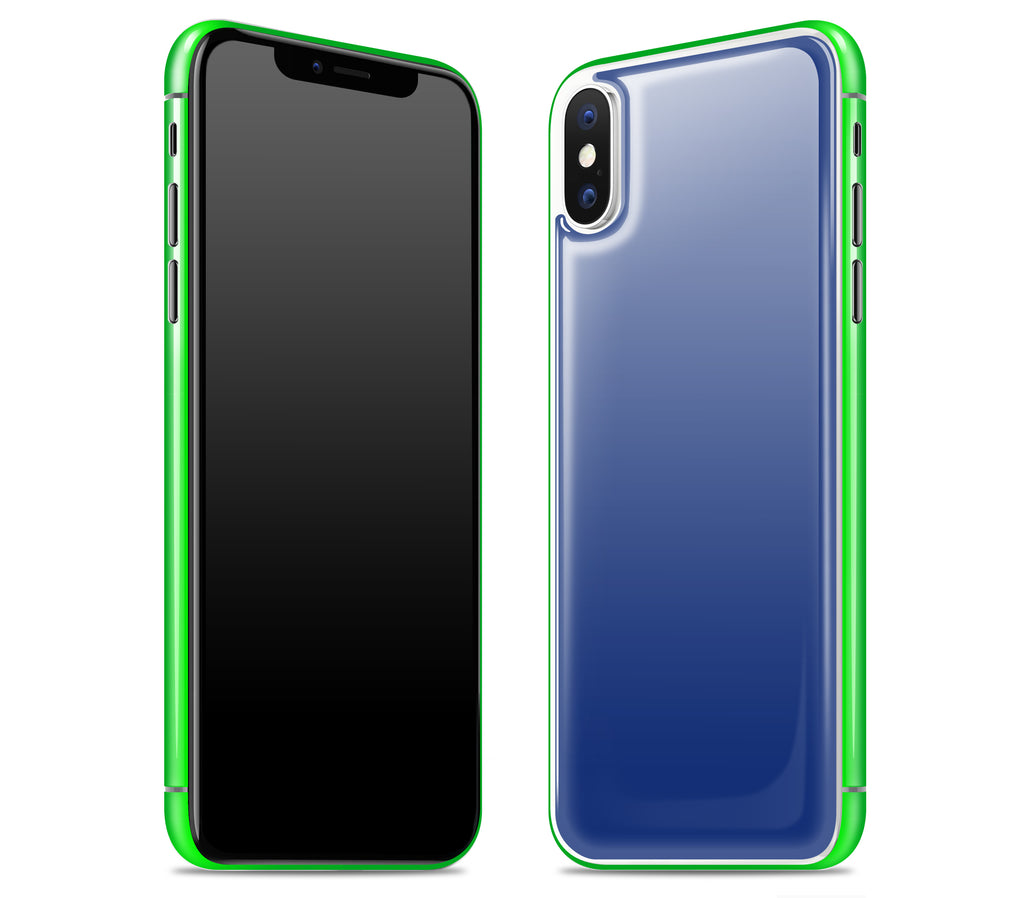 Navy / Neon Green <br>iPhone X - Glow Gel Combo