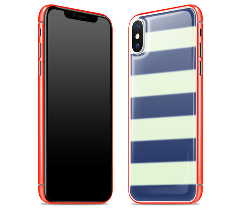 Nautical Striped / Neon Red <br>iPhone X - Glow Gel Combo