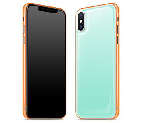 Mint / Neon Orange <br>iPhone X - Glow Gel Combo