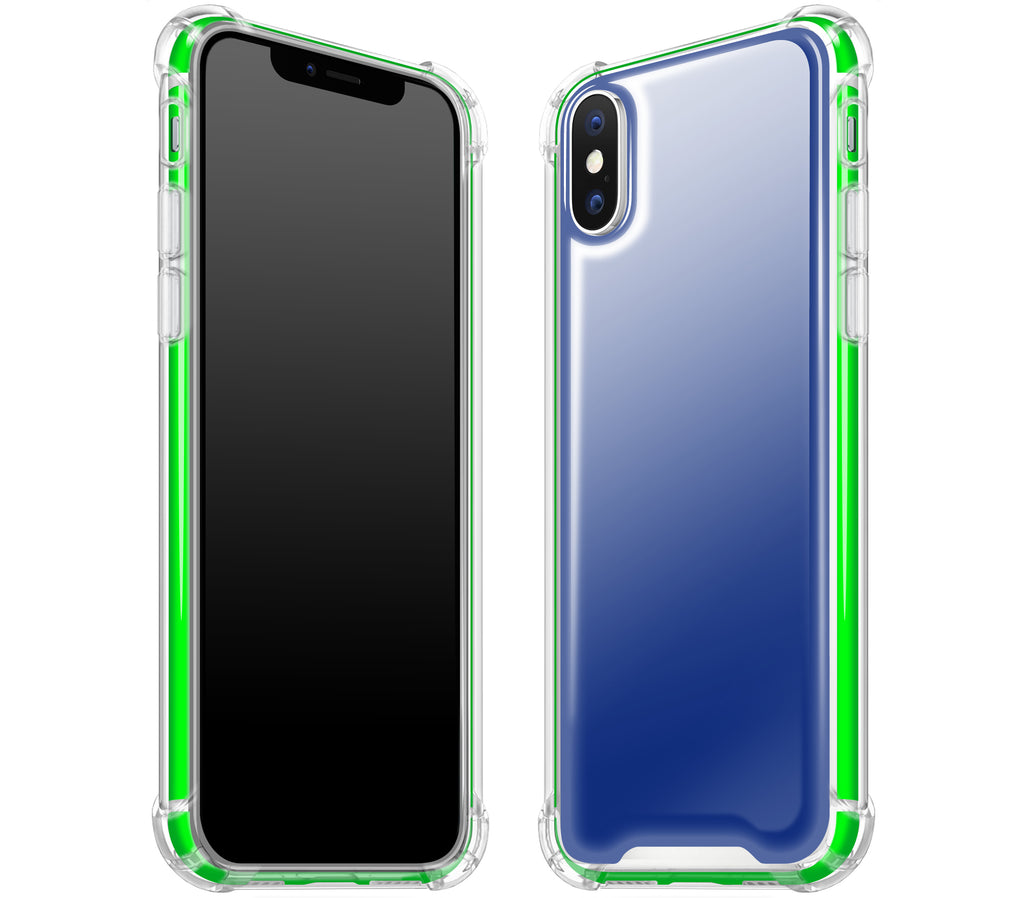 Navy Blue / Neon Green <br>iPhone X - Glow Gel case combo