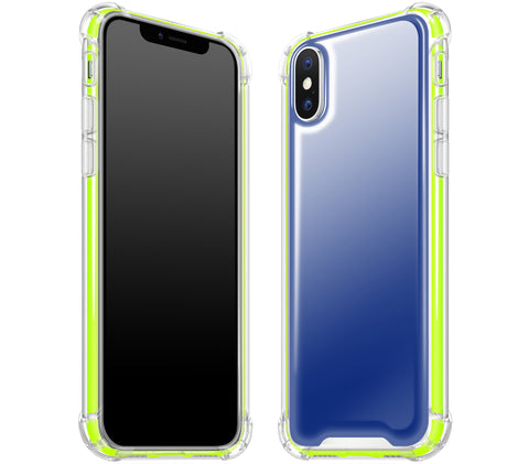 Navy Blue / Neon Yellow <br>iPhone X - Glow Gel case combo