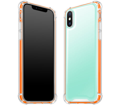 Mint / Neon Orange <br>iPhone X - Glow Gel case combo