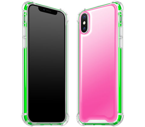 Cotton Candy / Neon Green <br>iPhone X - Glow Gel case combo