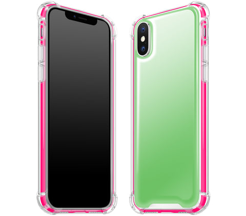 Apple Green / Neon Pink <br>iPhone X - Glow Gel case combo