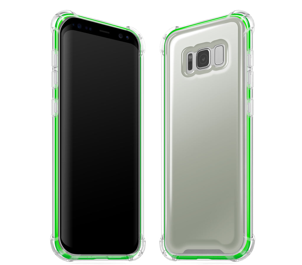 Steel Ash / Neon Green <br>Samsung S8 - Glow Gel case combo
