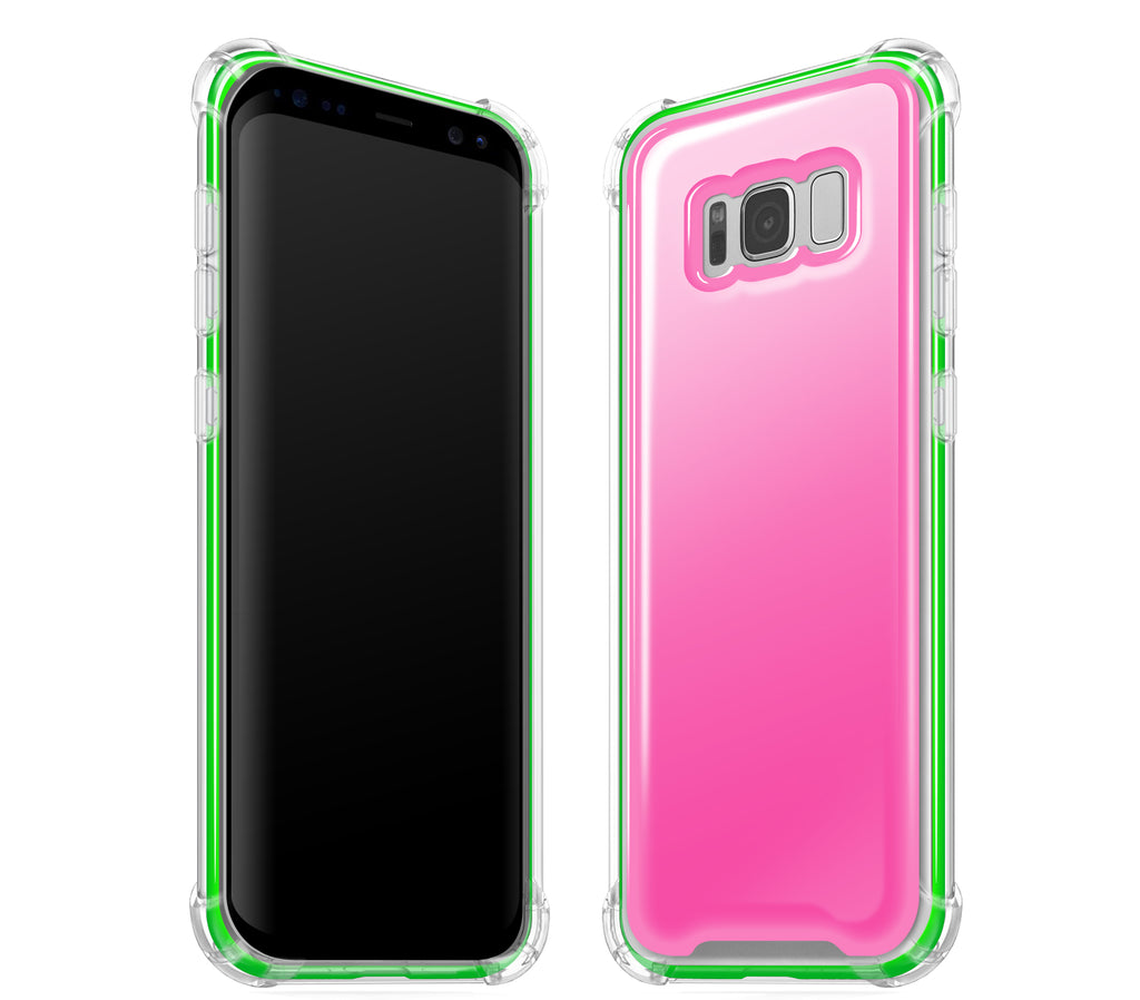Cotton Candy / Neon Green <br>Samsung S8 - Glow Gel case combo