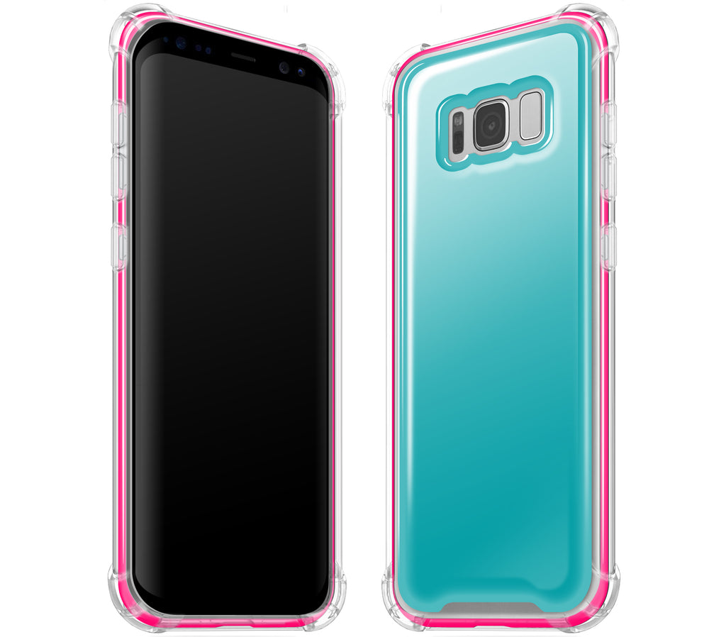 Teal / Neon Pink <br>Samsung S8 PLUS - Glow Gel case combo