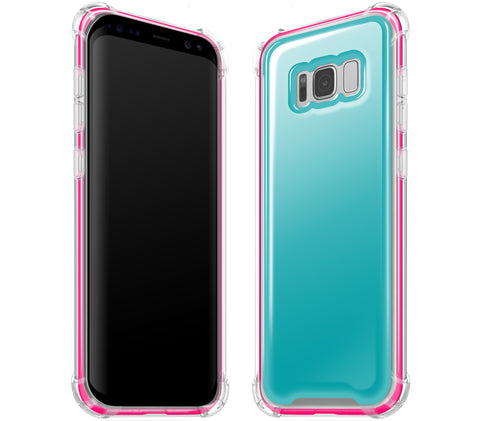 Teal / Neon Pink <br>Samsung S8 PLUS - Glow Gel case combo