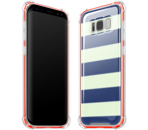 Nautical Striped / Neon Red <br>Samsung S8 PLUS - Glow Gel case combo