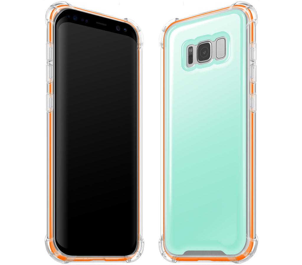 Mint / Neon Orange <br>Samsung S8 PLUS - Glow Gel case combo