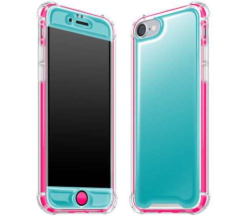 Teal / Neon Pink <br>iPhone 7/8 - Glow Gel case combo