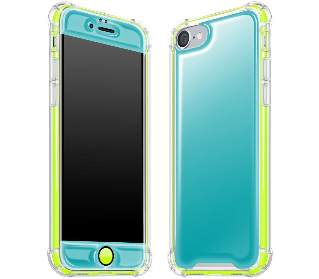 Teal / Neon Yellow <br>iPhone 7/8 - Glow Gel case combo