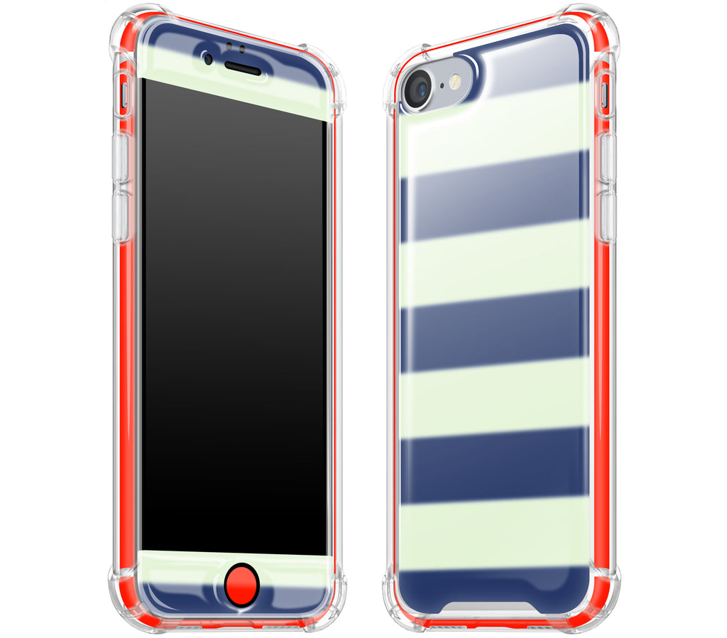 Nautical Striped / Neon Red <br>iPhone 7/8 - Glow Gel case combo