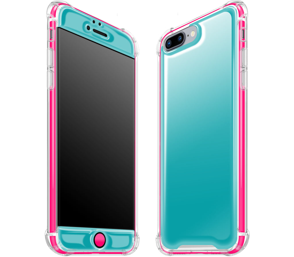 Teal / Neon Pink <br>iPhone 7/8 PLUS - Glow Gel case combo