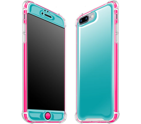 Teal / Neon Pink <br>iPhone 7/8 PLUS - Glow Gel case combo