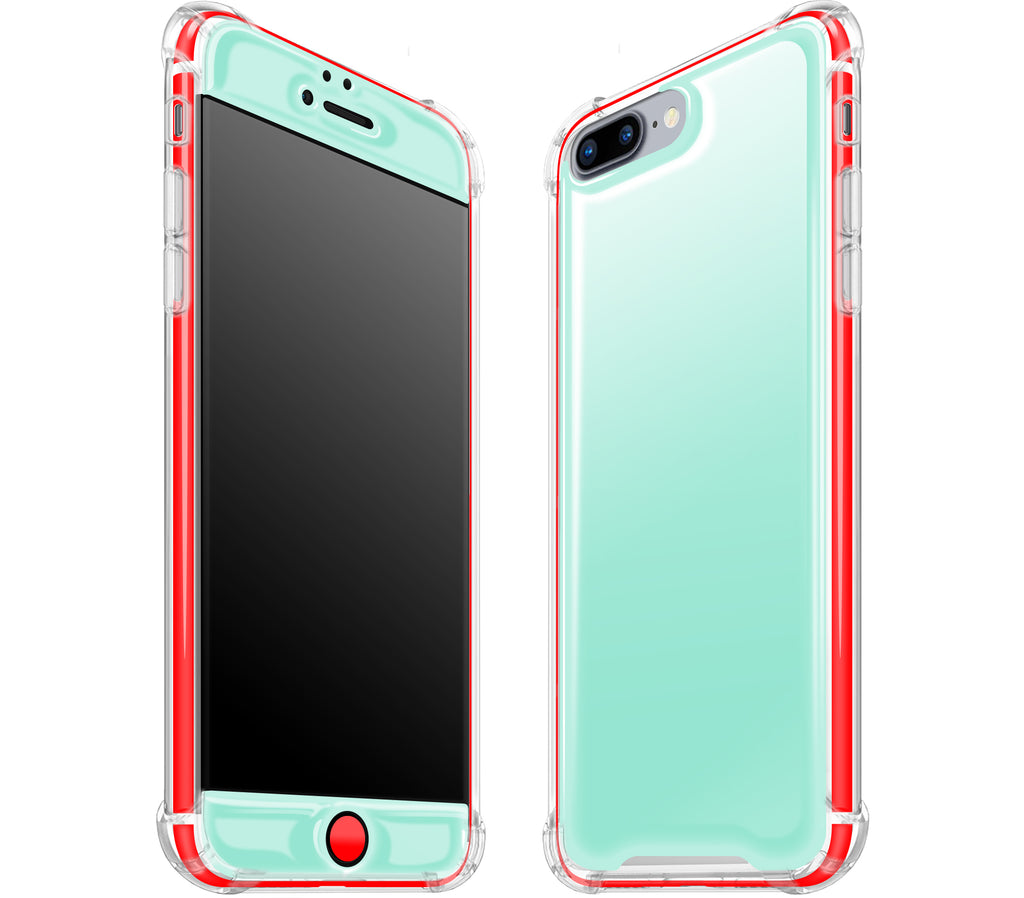 Mint / Neon Red <br>iPhone 7/8 PLUS - Glow Gel case combo