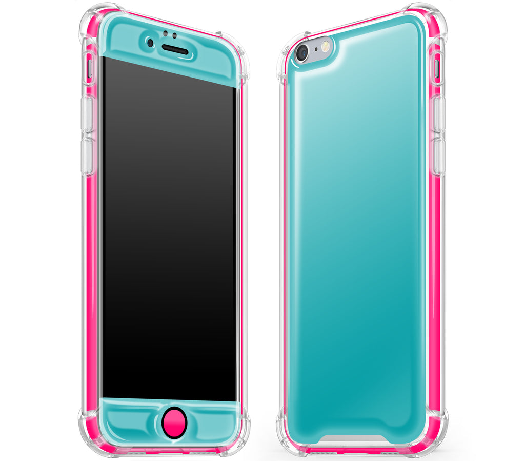 Teal / Neon Pink <br>iPhone 6/6s - Glow Gel case combo