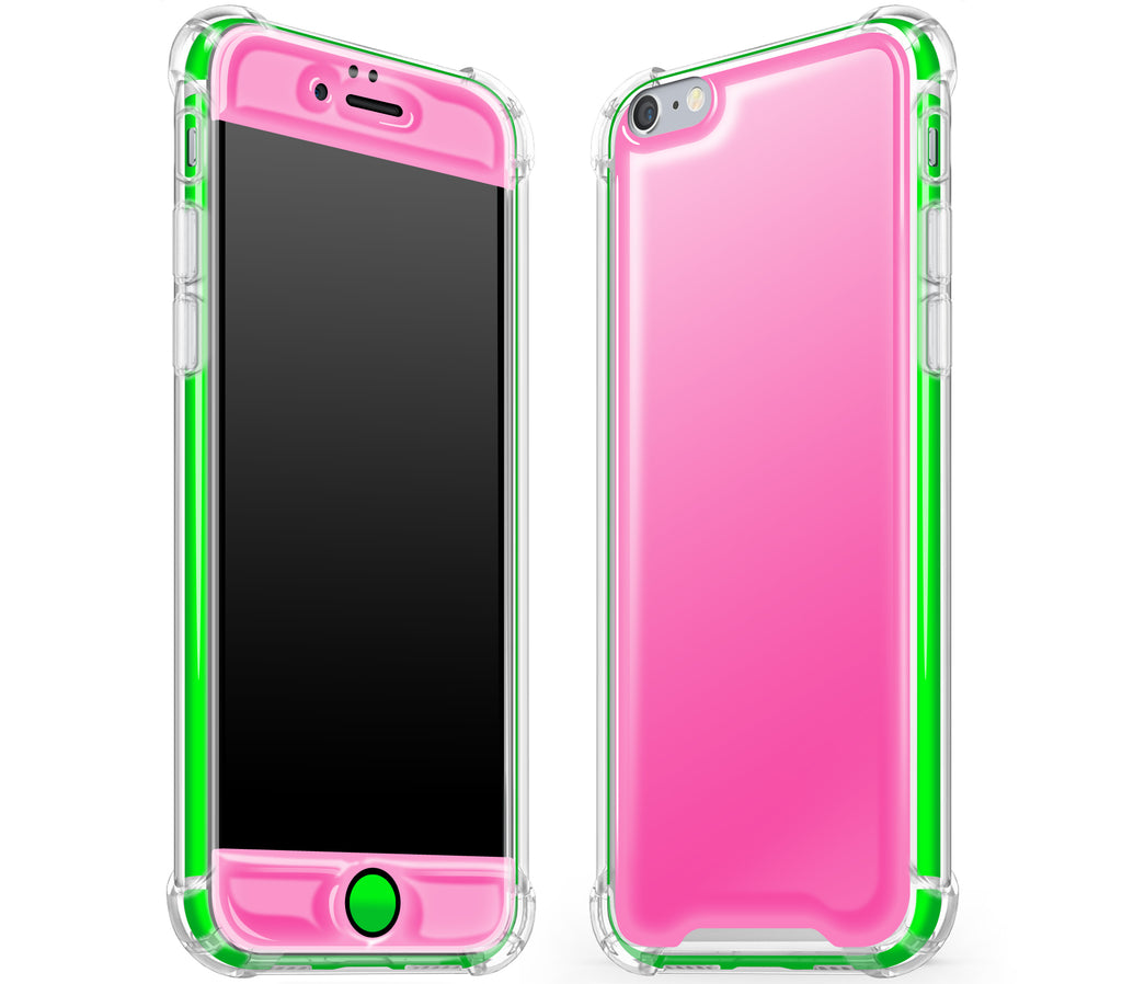 Cotton Candy / Neon Green <br>iPhone 6/6s - Glow Gel case combo