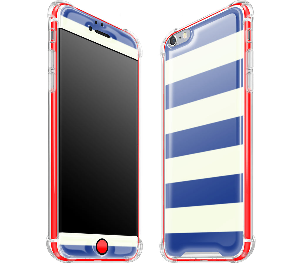 Nautical Striped / Neon Red <br>iPhone 6/6s PLUS - Glow Gel case combo