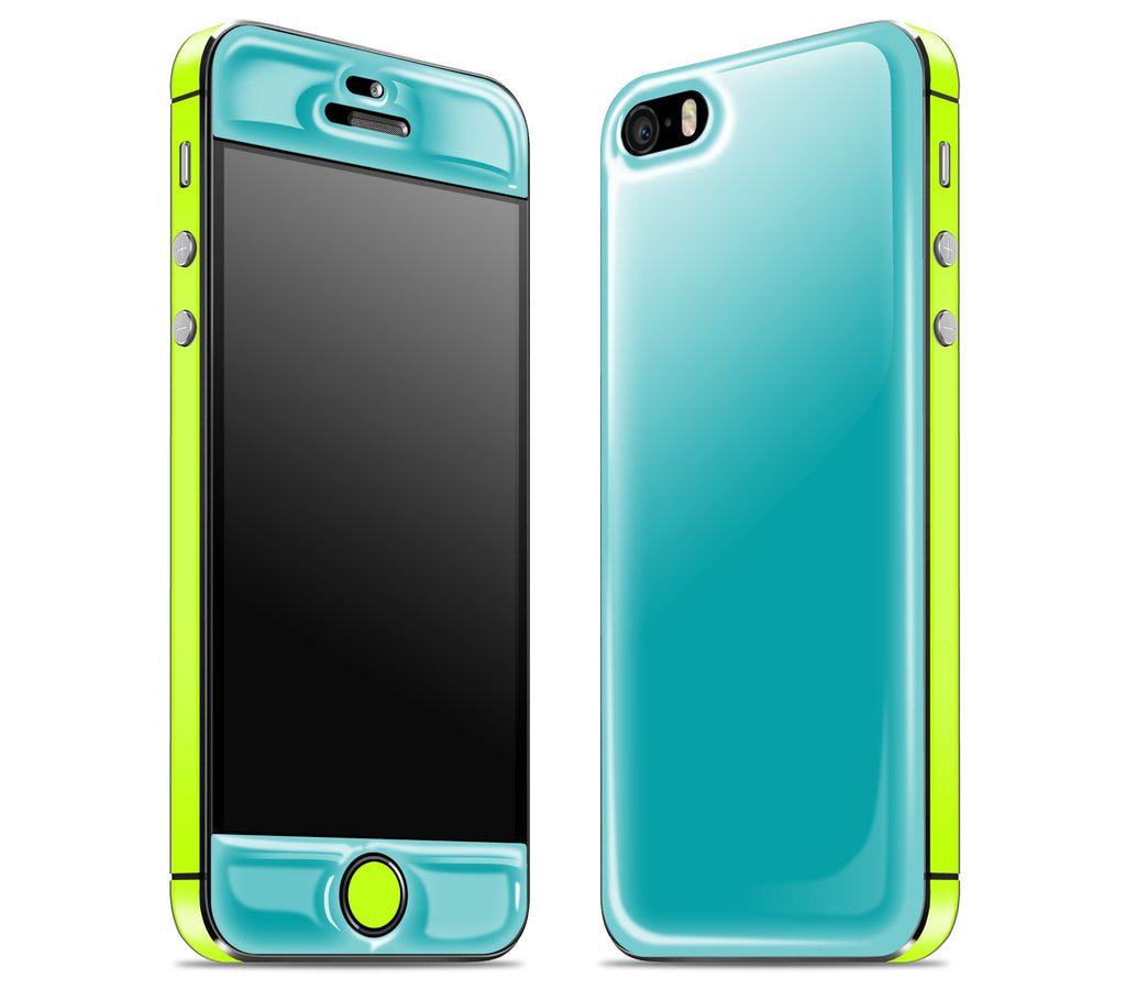 Teal / Neon Yellow <br>iPhone SE - Glow Gel Combo