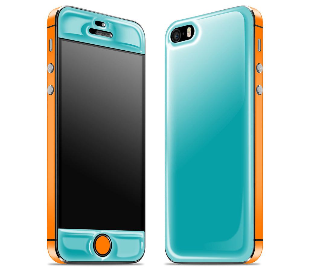 Teal / Neon Orange <br>iPhone SE - Glow Gel Combo