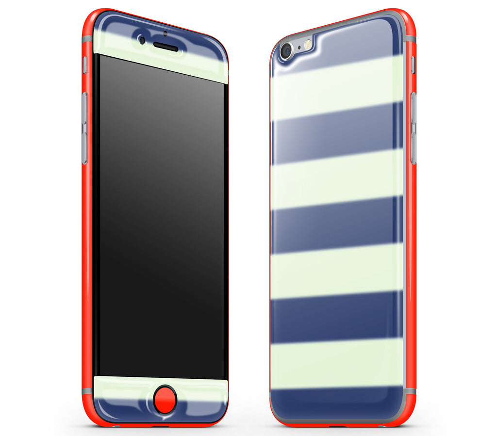 Nautical Striped / Neon Red <br>iPhone 6/6s - Glow Gel Combo