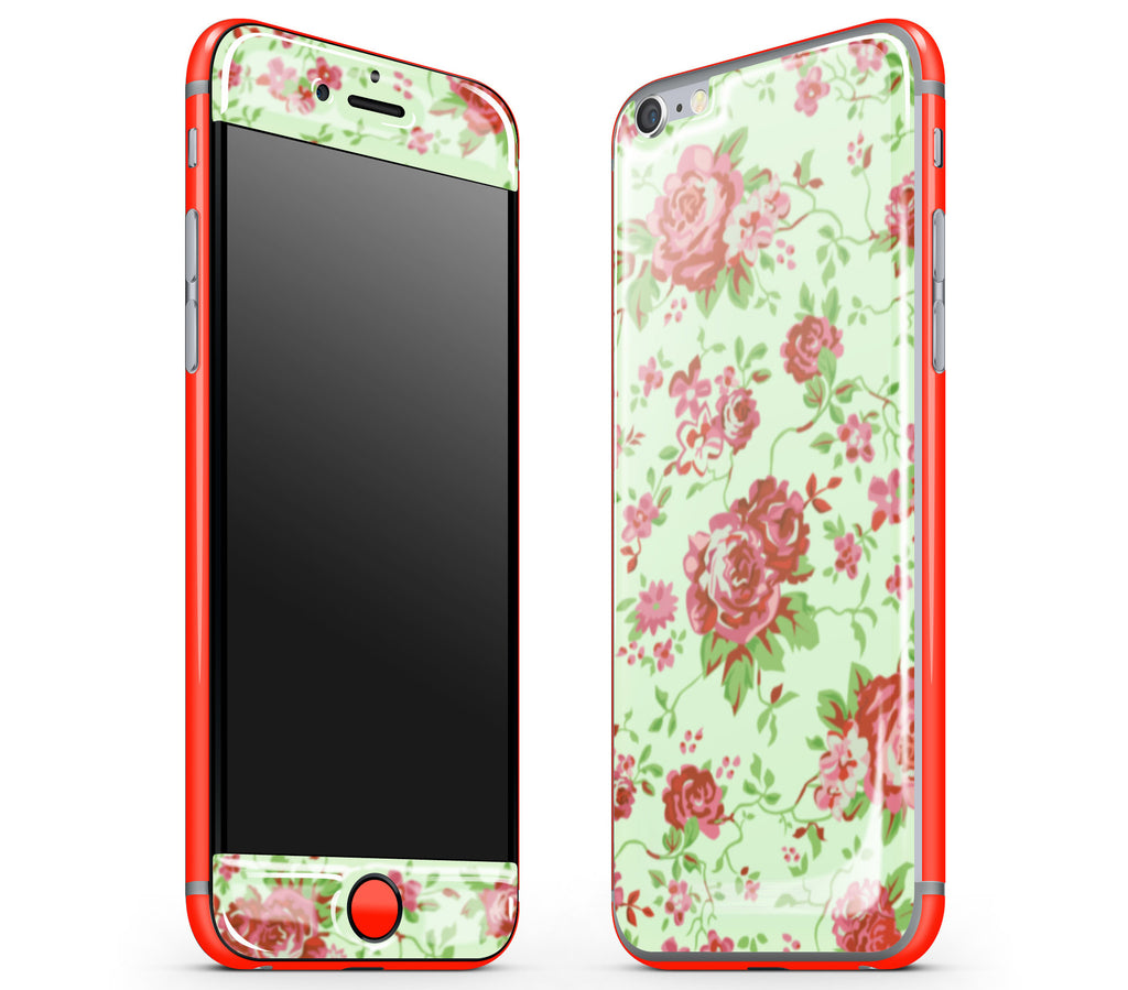 Floral / Neon Red <br>iPhone 6/6s - Glow Gel Combo