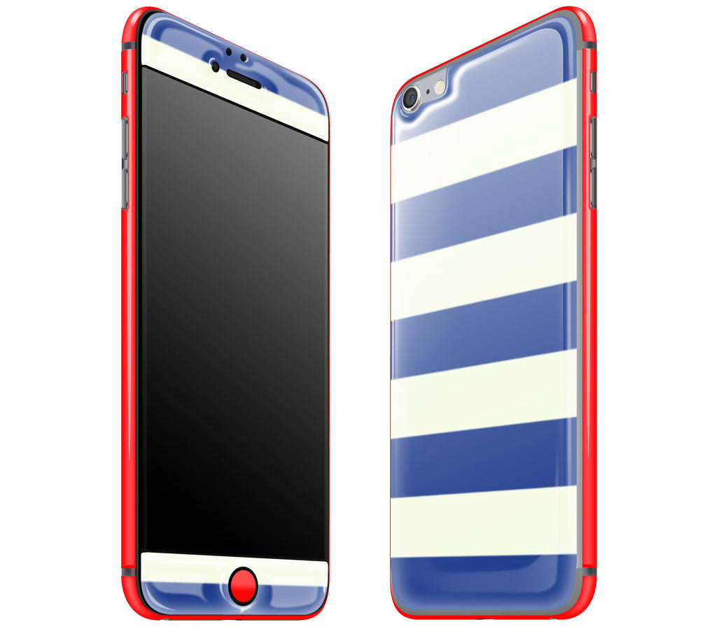 Nautical Striped / Neon Red <br>iPhone 6/6s Plus - Glow Gel Combo
