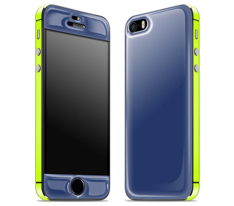 Navy Blue / Neon Yellow <br>iPhone 5s - Glow Gel Combo